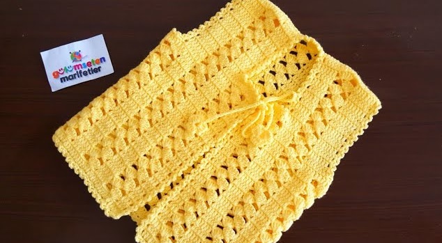 Suéter de Crochê Amarelo para Bebê