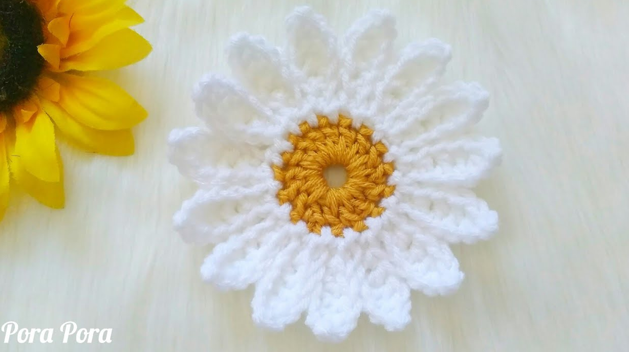 Flor de Crochê Margarida Fácil